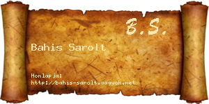 Bahis Sarolt névjegykártya